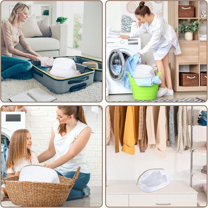 Laundry bag - Packing cubes - Laundry net - Women's shoe bag - Laundry bags with zipper - Compression zippered storage cubes - Reusable - 2 pieces - Shoe protector - Clothes - Image 2