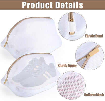 Laundry bag - Packing cubes - Laundry net - Women's shoe bag - Laundry bags with zipper - Compression zippered storage cubes - Reusable - 2 pieces - Shoe protector - Clothes - Image 6