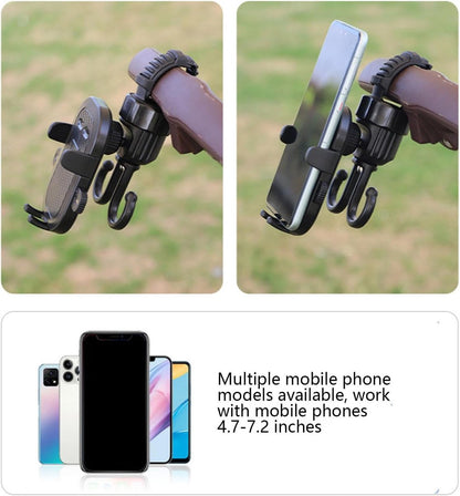 Phone holder for bicycle, stroller, portable stroller hanger, 2-in-1 shopping trolley hook, shopping bag holder, sturdy and adjustable, compatible with most strollers and bicycles - Image 7