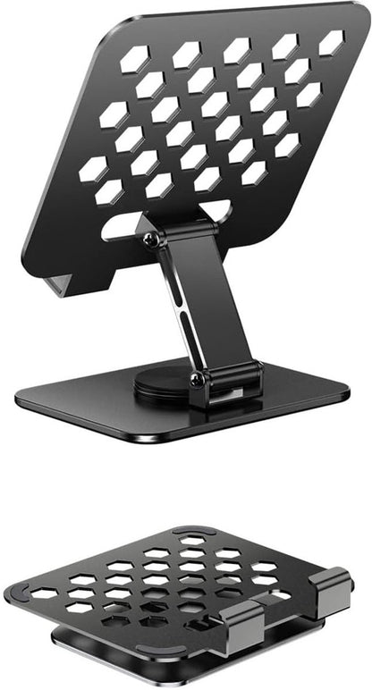Universal tablet stand - Adjustable elasticity - Foldable at multiple angles (Black)