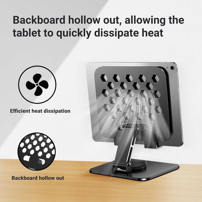 Universal tablet stand - Adjustable elasticity - Foldable at multiple angles (Black) - Image 2