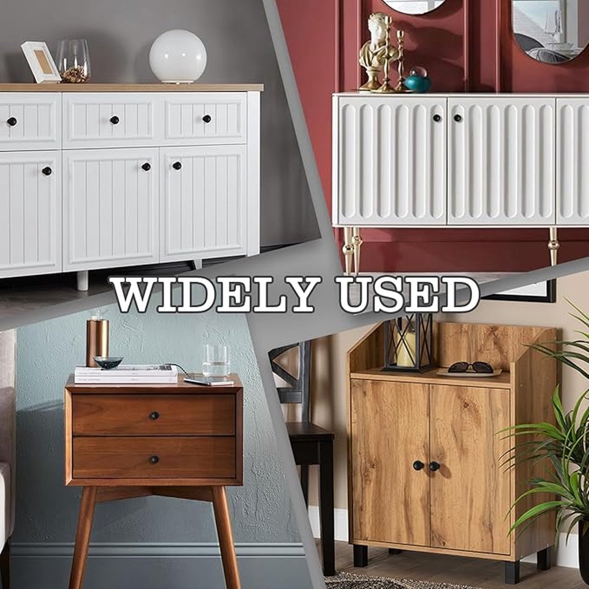 Set of 12 vintage black 28mm metal drawer and cabinet handles, easy to install, durable and stylish. - Image 3