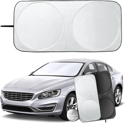 Car accessories - Car sunshade - Car sunshade - Car windshield sunshade - Universal car windshield sunshade - Foldable - UV resistant - Fits most vehicles (150 x 70 cm)