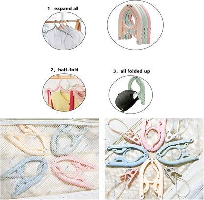 Hangers - Plastic Hangers - Set of 16 foldable plastic travel hangers - Space-saving and non-slip hangers - Multifunctional travel accessory - Suitable for home, hotel, travel and camping - Image 3