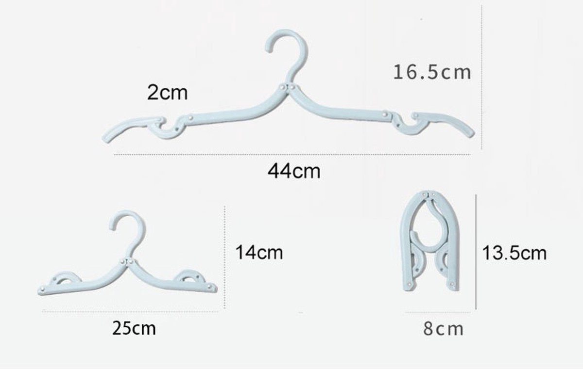 Hangers - Plastic Hangers - Set of 16 foldable plastic travel hangers - Space-saving and non-slip hangers - Multifunctional travel accessory - Suitable for home, hotel, travel and camping - Image 4