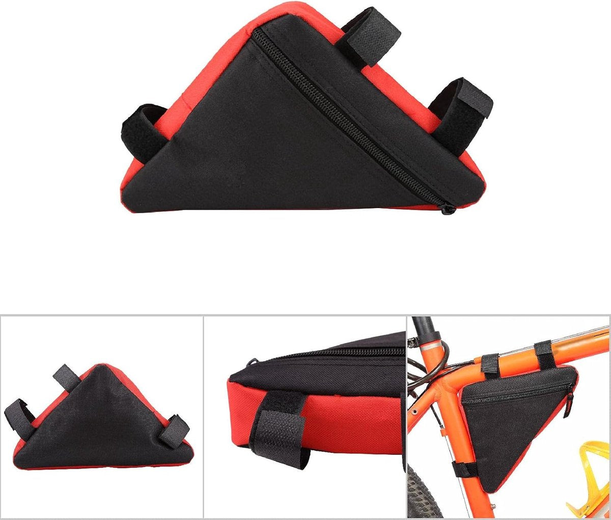 Bicycle panniers - Bicycle frame bags - Oxford outdoor saddle bag with zippered pocket and quick-release fastener - Bicycle accessories - Tool bag with triangular top tube - Image 4
