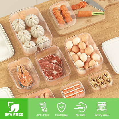 Diepvriesbakjes - Diepvriesbakjes Met Deksel - Voedselcontainers - Duurzame Snackdoosjes - Snoep Opbergdoos - Picknickdoos - Set van 6 plastic voedselcontainers met deksels - Voedselbereidingscontainers - luchtdicht - lekvrij - Image 2