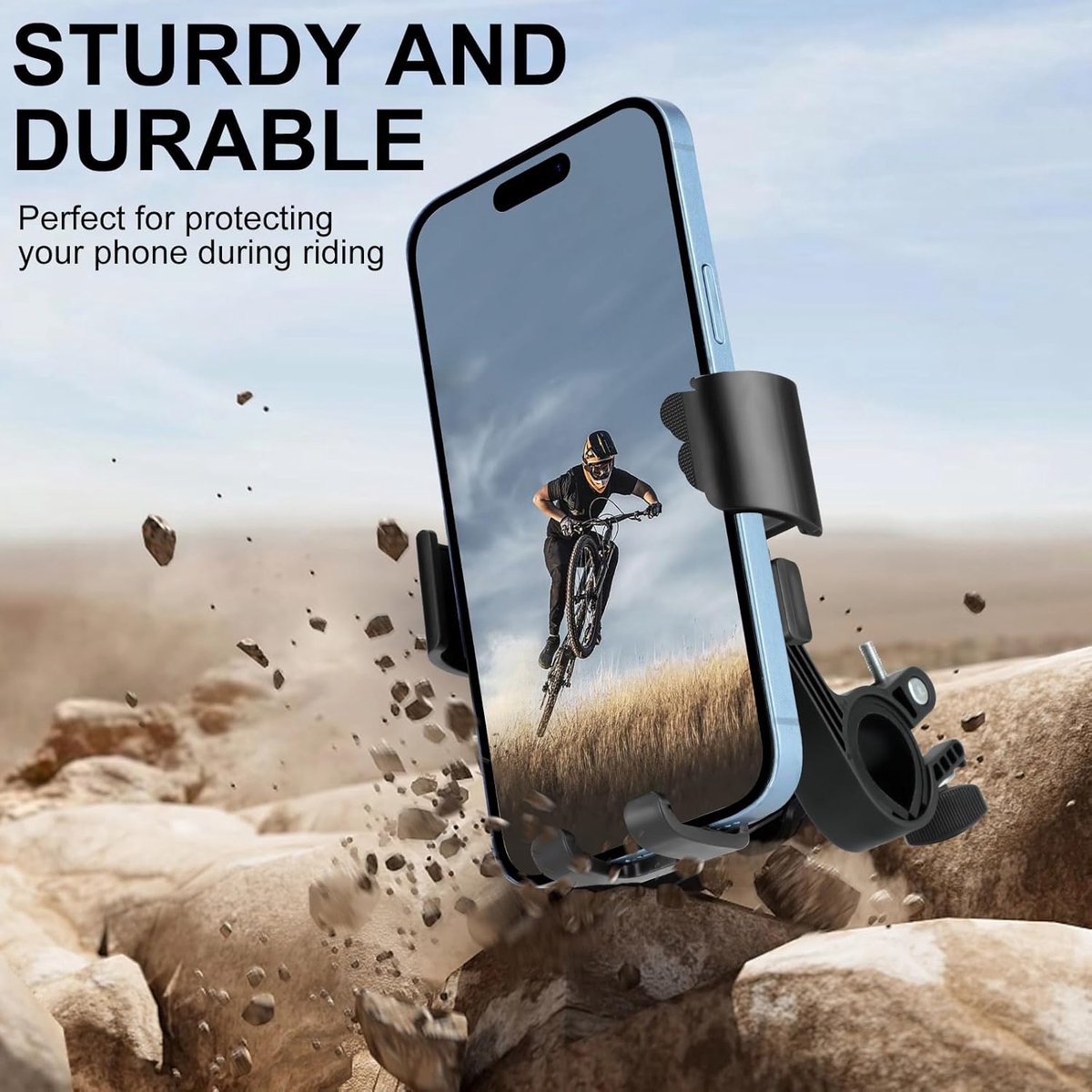 Bicycle Phone Holder - Motorcycle Phone Holder - 1 Second Automatic Locking - 360 Degree Rotating Bicycle Handlebar Phone Holder - Suitable for Mountain Bikes, Electric Scooters, and Other Models - Image 4