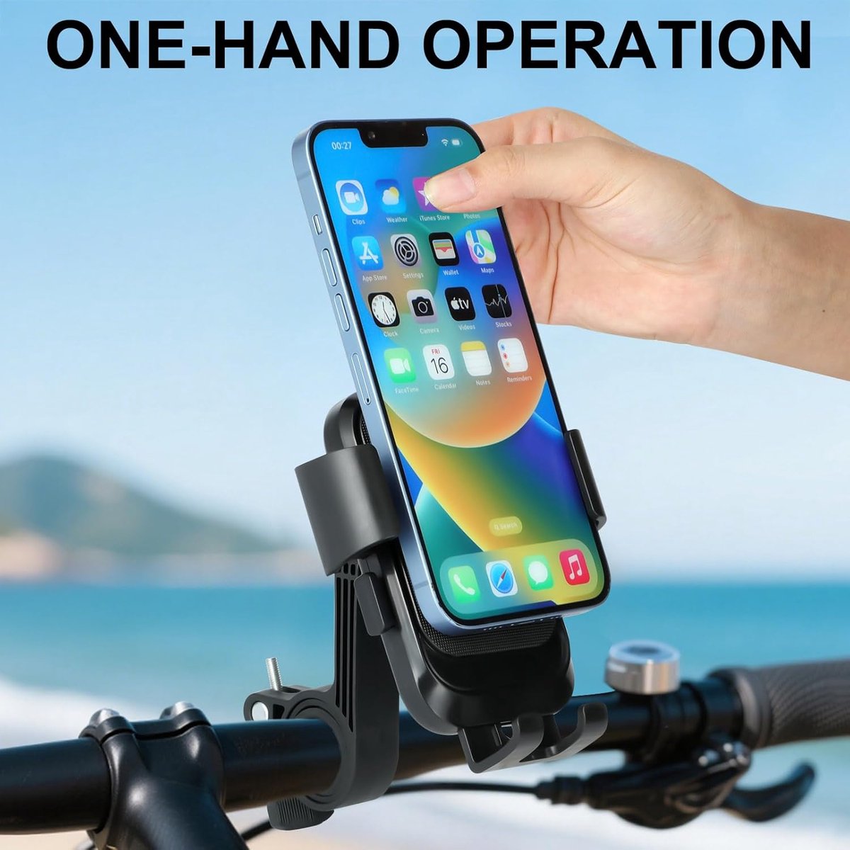 Bicycle Phone Holder - Motorcycle Phone Holder - 1 Second Automatic Locking - 360 Degree Rotating Bicycle Handlebar Phone Holder - Suitable for Mountain Bikes, Electric Scooters, and Other Models - Image 5