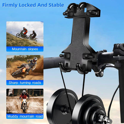 Motorcycle phone mount - Bicycle phone mount - Heavy-duty clamp for motorcycle handlebars - One-handed operation - Scooter phone mount - For phones from 4.7" to 7.25" - Image 5