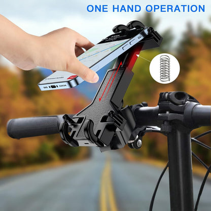 Motorcycle phone mount - Bicycle phone mount - Heavy-duty clamp for motorcycle handlebars - One-handed operation - Scooter phone mount - For phones from 4.7" to 7.25" - Image 7