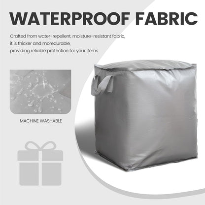 Collapsible Laundry Basket - Large Laundry Basket - Large Storage Bag - Large Carrying Bag - Travel Bag - Storage Bag, Moving Box, Clothes Storage Bag, Moving Bag - Silver - Image 4