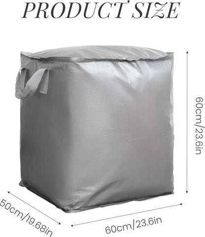 Collapsible Laundry Basket - Large Laundry Basket - Large Storage Bag - Large Carrying Bag - Travel Bag - Storage Bag, Moving Box, Clothes Storage Bag, Moving Bag - Silver - Image 6