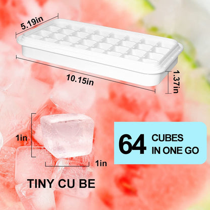 Frozen Ice Cube Trays - Food Grade Ice Cube Molds with Lids - Ice Cube Molds - 2 Layers, Blue - Releases all ice cubes in one second - Ice Cube Molds - Image 3