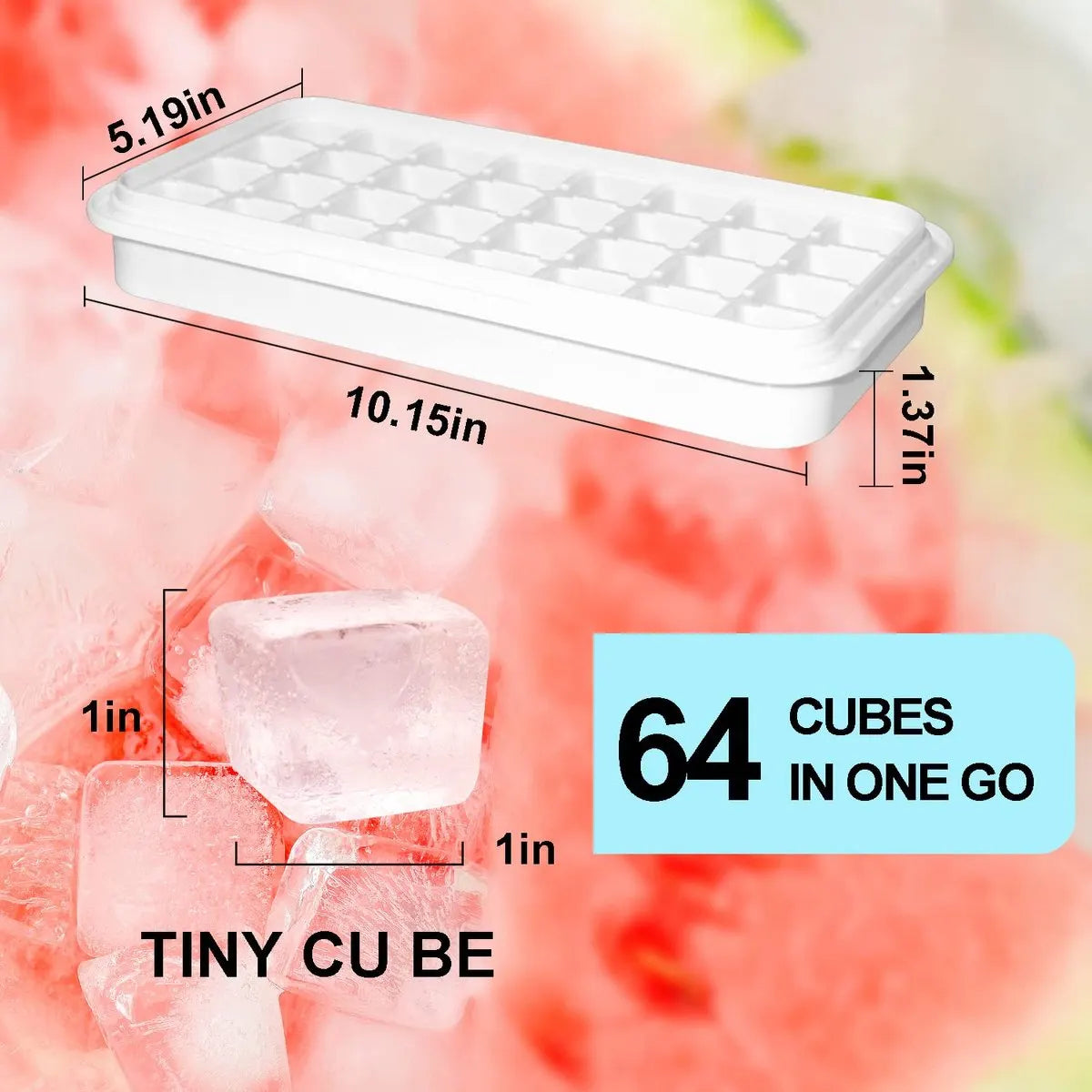 Frozen Ice Cube Trays - Food Grade Ice Cube Molds with Lids - Ice Cube Molds - 2 Layers, Blue - Releases all ice cubes in one second - Ice Cube Molds - Image 3