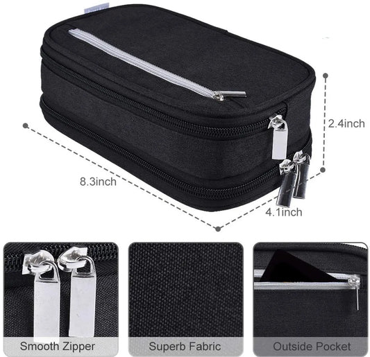 Large Capacity Pencil Case - School Pencil Case - Storage Case - Large Capacity Pencil Case for Boys and Girls - Student Office Supplies - Black - Image 3