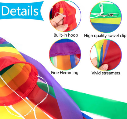 Decorative Rainbow Windproof Sleeve - 40-inch Rainbow Windproof Sleeve Flag - Pack of 4 - Striped Rainbow Windproof Sleeve Flag Gay Pride Outdoor Decoration LGBT Event Decoration Banner - Image 7