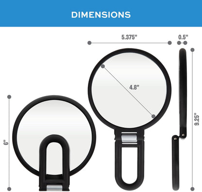 Pocket Mirror - 15x Magnifying Pocket Mirror - Pocket Mirror - Portable Travel Mirror - Makeup Mirror - Beauty Mirror - with Handle - Round - Practical - Black - Image 4