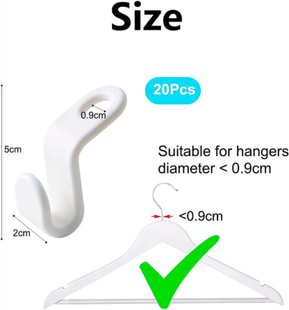 Hook - Connecting hook for hangers - 20 Hanger hooks - Ideal space saver for your wardrobe - Wit - Image 6