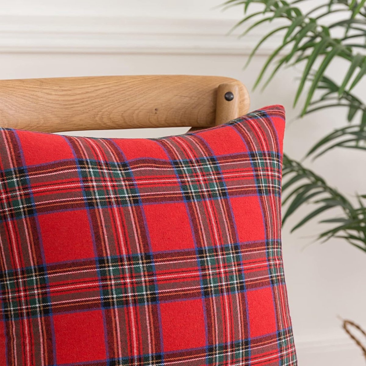 Decorative Pillowcases - Tartan Cushion Covers - 45 x 45 cm (18 x 18 inches) - Set of 2 - Invisible Zipper - Perfect for Sofa, Bedroom, Living Room, Christmas, Holiday Decorations - Image 7