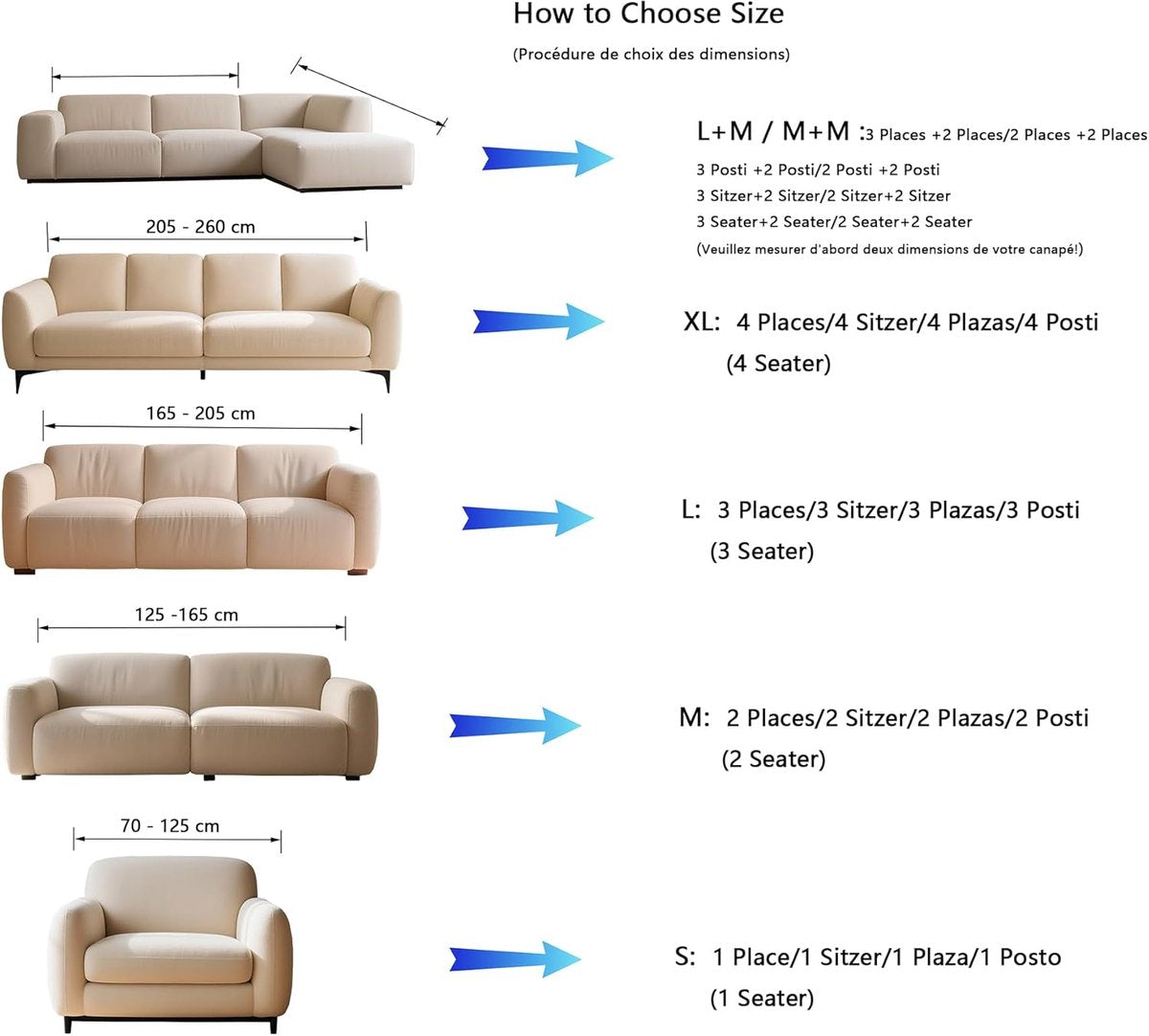 Sofa cover - Corner sofa cover - Loveseat cover - All seasons - Sofa cushion - Waterproof sofa cover - Thick ripstop - Polyester sofa cover - Black - Raised - 280 x 180 cm - Image 5
