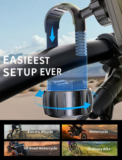 Bicycle Phone Holder - Easy to Install - Motorcycle Phone Holder - [Ultra-Stable Bicycle Phone Holder - Electric Scooter Handlebar Phone Holder - For 4.7 to 7 inch Phones - Bicycle Accessories] - Image 7