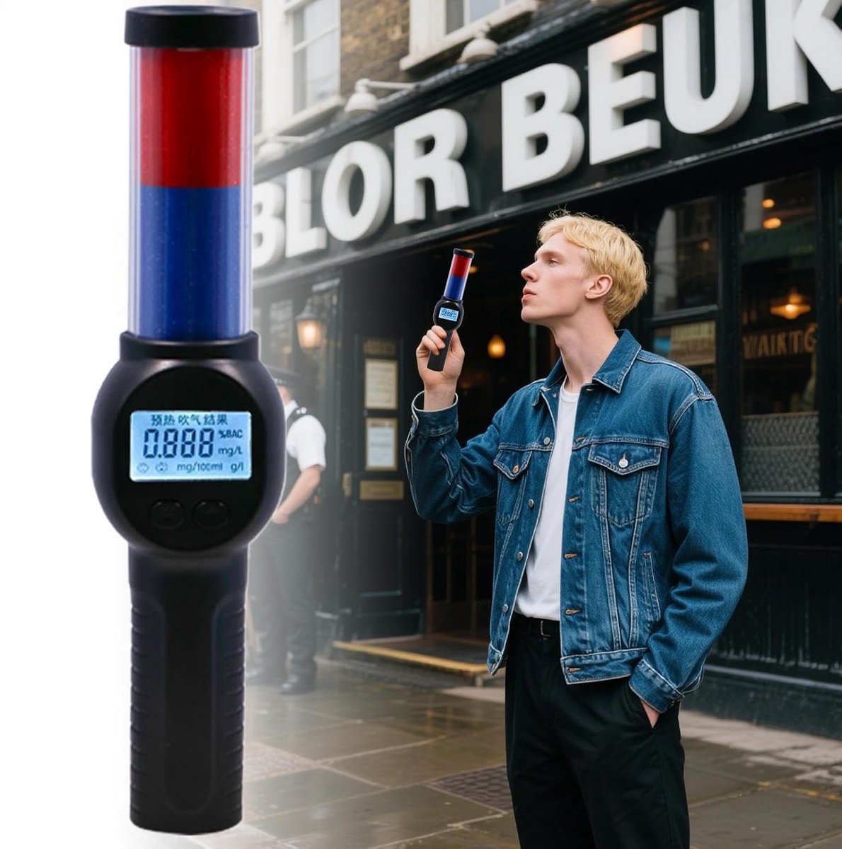 Digital Alcohol Meter - Breathalyzer with English Voice Announcement - Portable Breathalyzer - Contactless Breathalyzer - Safe and Hygienic - Suitable for Drivers - Safe Driving for Men, Women, and Families - Image 4
