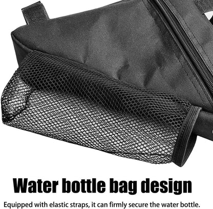 Bicycle pannier - Bicycle pannier with triangular frame - Waterproof bicycle pannier - With mesh pocket for water bottle - Perfect for outdoor cycling - Black - Image 3