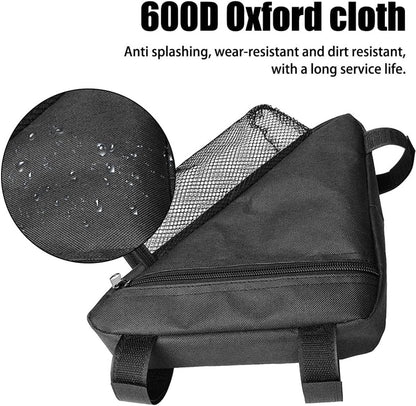 Bicycle pannier - Bicycle pannier with triangular frame - Waterproof bicycle pannier - With mesh pocket for water bottle - Perfect for outdoor cycling - Black - Image 5