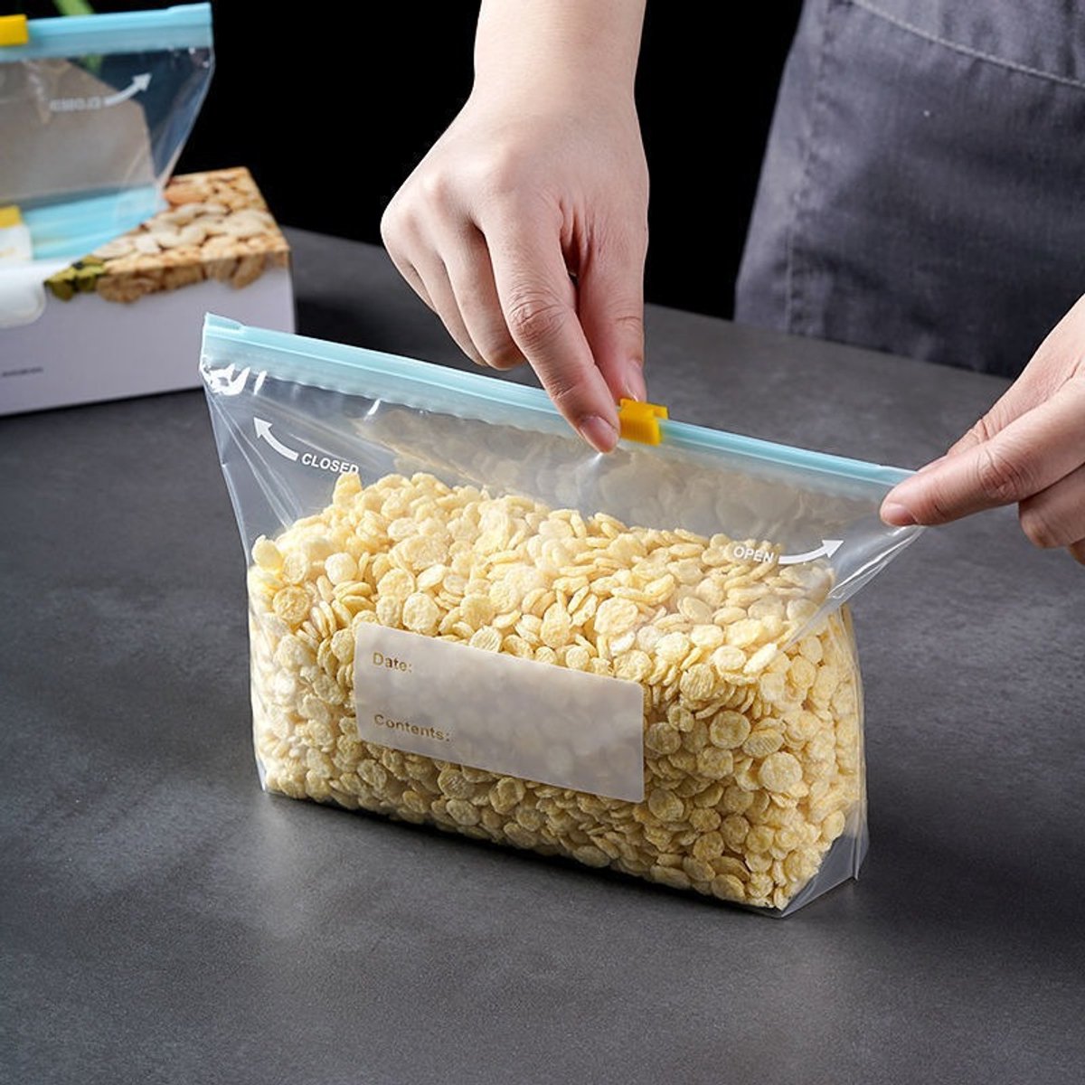 90 pcs Food Storage Bags - Zippered Freezer Bags - Freezer Bags - Stand Zippered (23*14cm) - Image 3