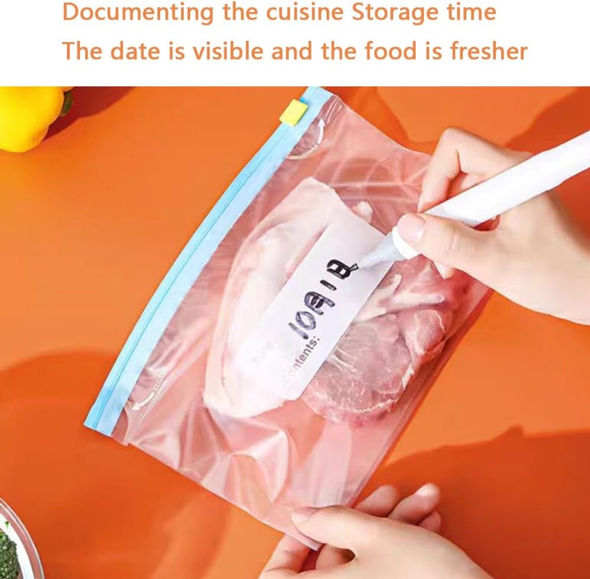 90 pcs Food Storage Bags - Zippered Freezer Bags - Freezer Bags - Stand Zippered (23*14cm) - Image 5