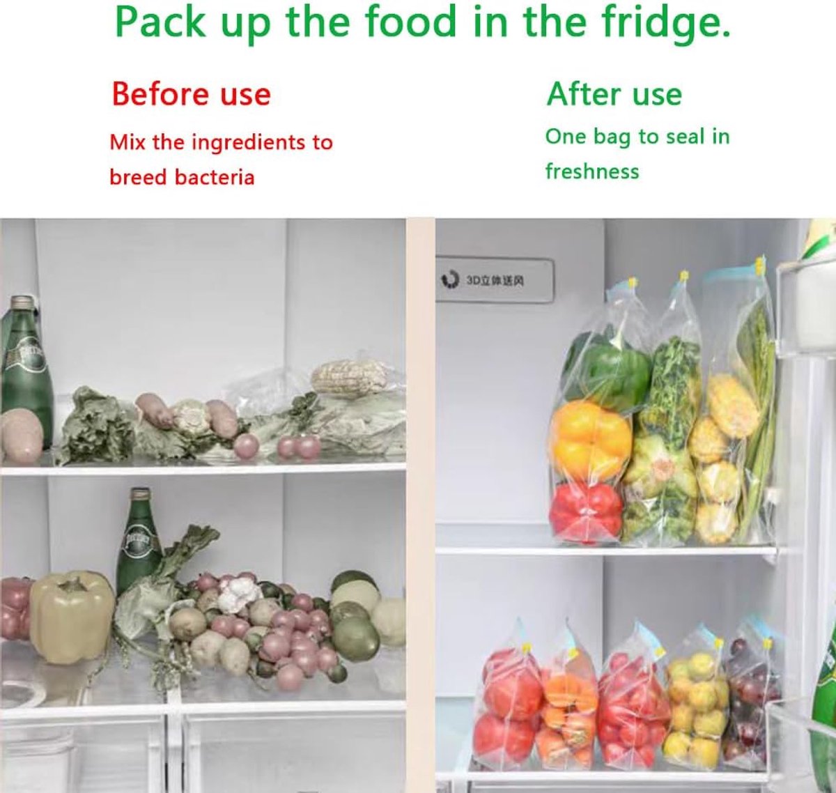 90 pcs Food Storage Bags - Zippered Freezer Bags - Freezer Bags - Stand Zippered (23*14cm) - Image 6