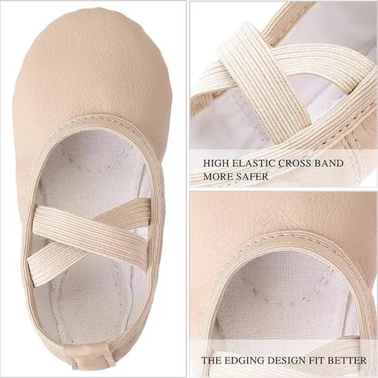 Women's Ballet Shoes – Ballet Shoes for Girls – Beige – Soft PU Leather Dance Shoes with Non-Slip Sole – Suitable for Ballet, Yoga & Home Use – For 5 UK - Image 5