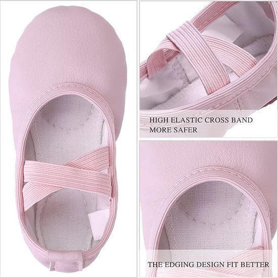 Women's Ballet Shoes – Ballet Shoes for Girls – Purple-Pink – Soft PU Leather Dance Shoes with Non-Slip Sole – Suitable for Ballet, Yoga & Home Use – For 5.5 UK Child - Image 5