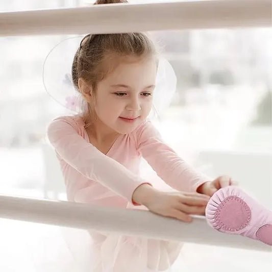 Women's Ballet Shoes – Ballet Shoes for Girls – Purple-Pink – Soft PU Leather Dance Shoes with Non-Slip Sole – Suitable for Ballet, Yoga & Home Use – For 6.5 UK Child - Image 3