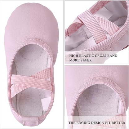 Women's Ballet Shoes – Ballet Shoes for Girls – Purple-Pink – Soft PU Leather Dance Shoes with Non-Slip Sole – Suitable for Ballet, Yoga & Home Use – For 6.5 UK Child - Image 5