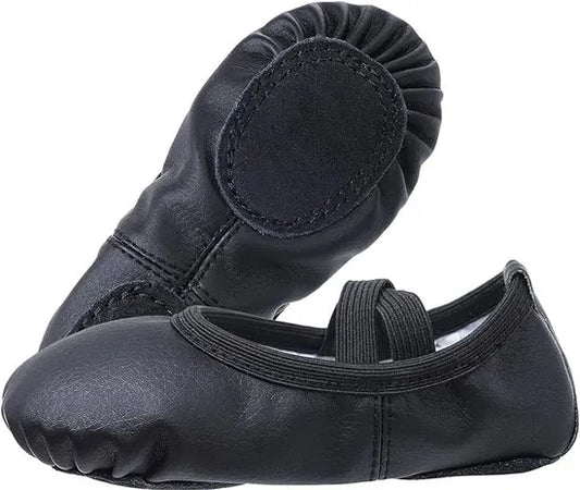 Women's Ballet Shoes – Ballet Shoes for Girls – Black – Soft PU Leather Dance Shoes with Non-Slip Sole – Suitable for Ballet, Yoga & Home Use – For 8 UK Child - Image 4