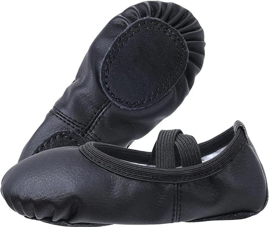 Women's Ballet Shoes – Ballet Shoes for Girls – Black – Soft PU Leather Dance Shoes with Non-Slip Sole – Suitable for Ballet, Yoga & Home Use – For 5 UK - Image 4
