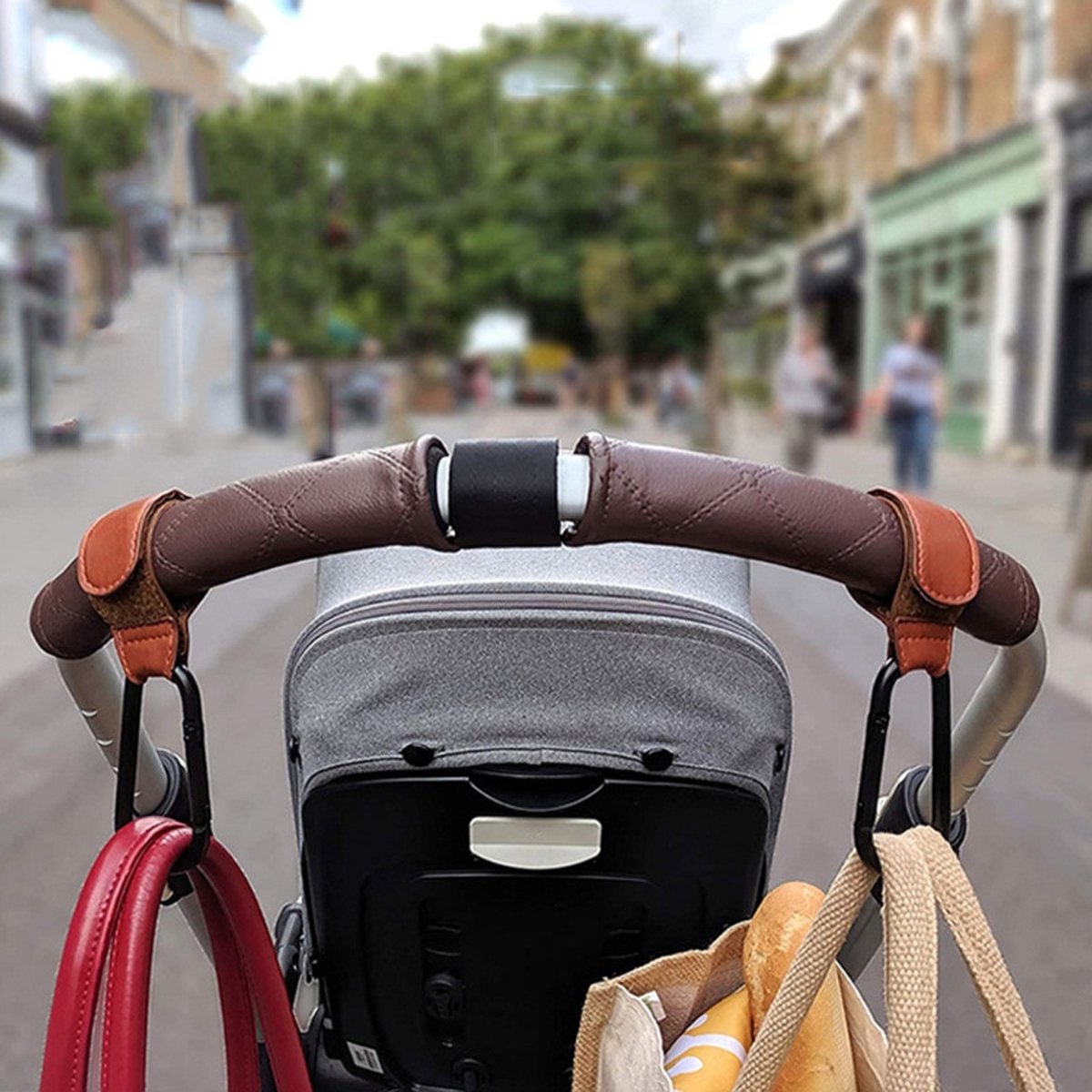Stroller Bag Hook | Bag Hanger | Stroller Carabiner | Buggy Hook | 1 Piece | Grey - Image 3