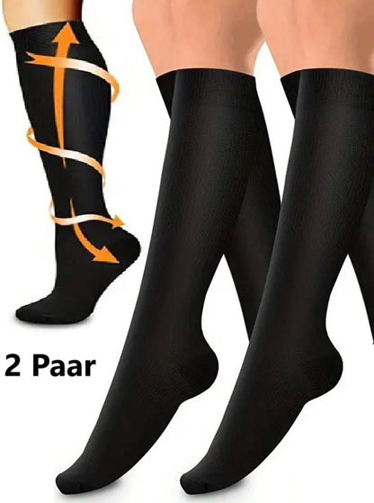 Duo Pack Compression Socks | Compression Stockings | Support Socks | Airplane Socks | Anti-Fatigue | Size L/XL (41-47) | Black - Image 5