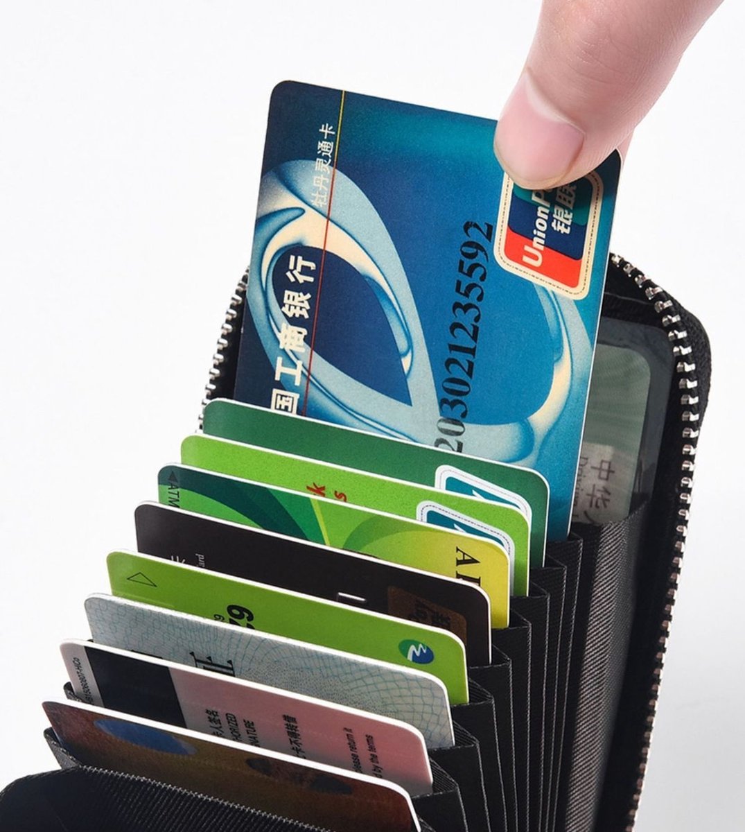 Card Holder for 12 Cards with Anti-RFID | Wallet | Credit Card Holder | With Cash & Coin Compartment | With Driver's License Compartment | PU Leather | Orange - Image 3
