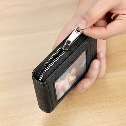 Card Holder for 12 Cards with Anti-RFID | Wallet | Credit Card Holder | With Cash & Coin Compartment | With Driver's License Compartment | PU Leather | Orange - Image 4