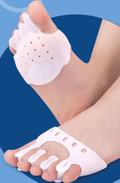 Silicone Toe Corrector 5-Hole | Toe Spreader | Hallux Valgus | Straighten Toes | Shock Absorbing | With Holes | White | 1 Pair - Image 3