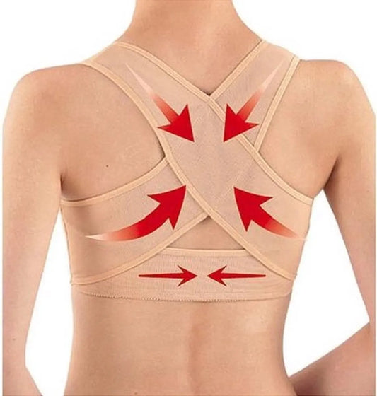 Women's Back Brace | Back Band | Posture Corrector | Elastic Brace | Back Corrector | Posture Correction | For Back Pain | Corrector | Size XXL | Beige