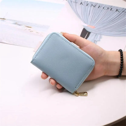 Card Holder with Anti-RFID | Credit Card Holder | With Cash Compartment | Card Holder - Wallet | PU Leather | Wallet | Light Blue - Image 2