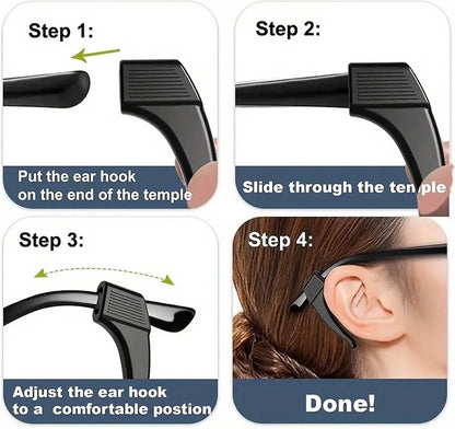 Anti-slip Ear Hooks for Glasses | Glasses Hooks | Glasses Holders | Sunglasses Hook | Silicone | Green | 2 Pieces - Image 5