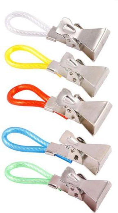 Towel clips - 5 PIECES - Towel hooks - Wall hooks - Tea towel clips - Hooks - Various colors - Hanging hooks - Kitchen hooks - Bathroom hooks - Wall hooks - Clips - Hanging - Towel clips - Stainless steel - Steel hooks - Towel clips - Image 2