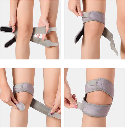 Double Patella Knee Brace | Patella Strap | Knee Support | Knee Protector | Knee Tendon Strap | Knee Bandage | Adjustable | 1 Piece | Black - Image 3