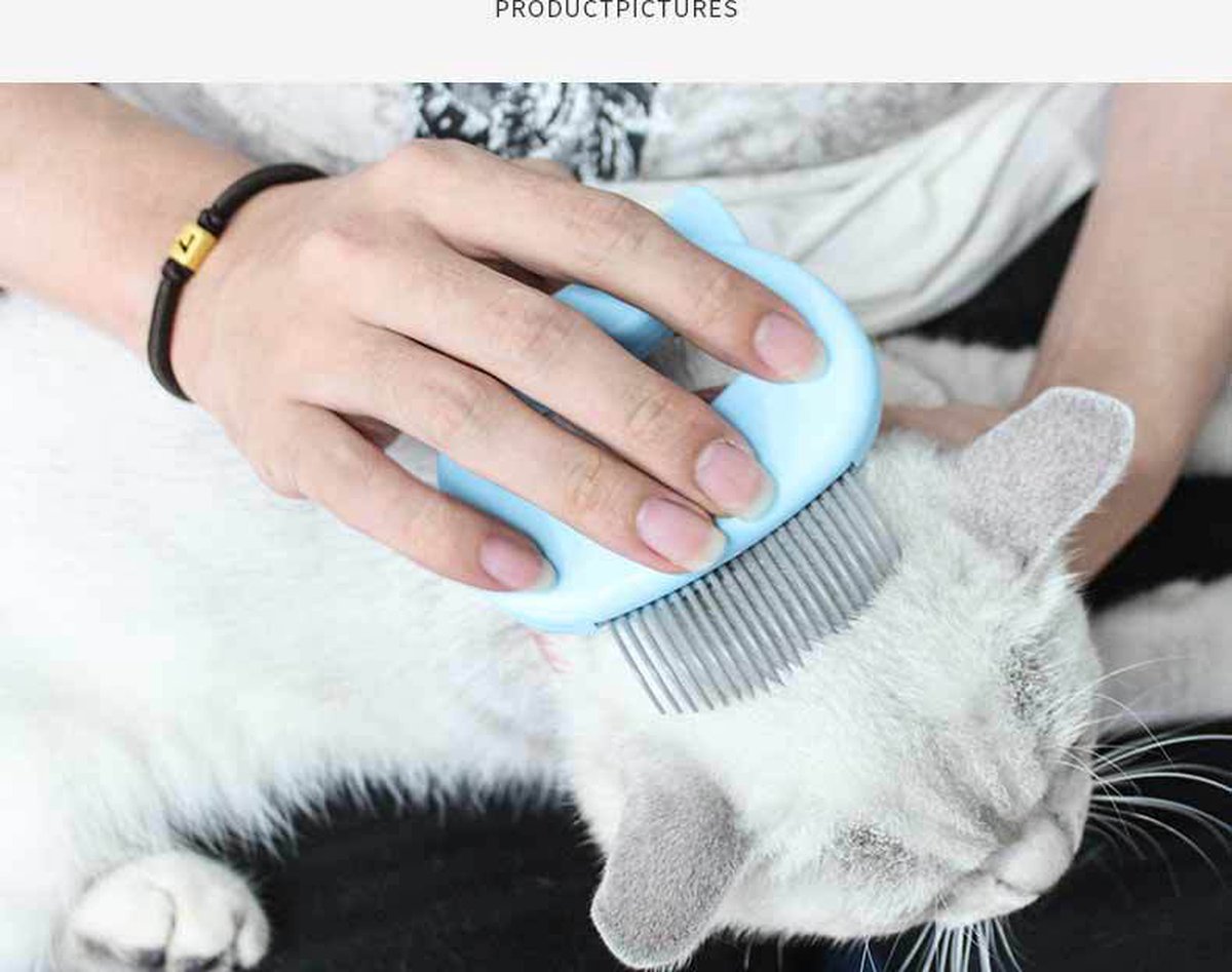 Cat Brush | Cat Comb | Lice Brush | Lice Comb | Elastic Teeth | Detangling Comb | Detangle & Remove Cat Hair | Pink - Image 3