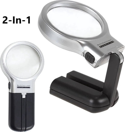 Foldable Magnifying Glass With 2x LED Lighting | Handheld Magnifying Glass | Magnifying Glass | Reading Magnifying Glass | Insect Magnifying Glass | Hobby Magnifying Glass